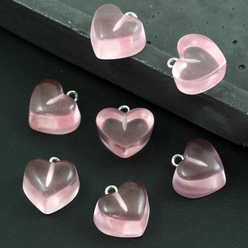 Serce akrylowe różowe 16x14mm