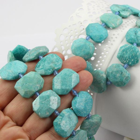 Amazonit plaster fasetowany 22x16mm