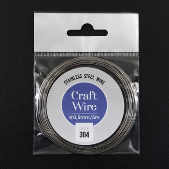 Drut ze stali szlachetnej 304 0,5mm/5m