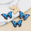 Zawieszka złota emaliowana niebieski motyl 22x15mm