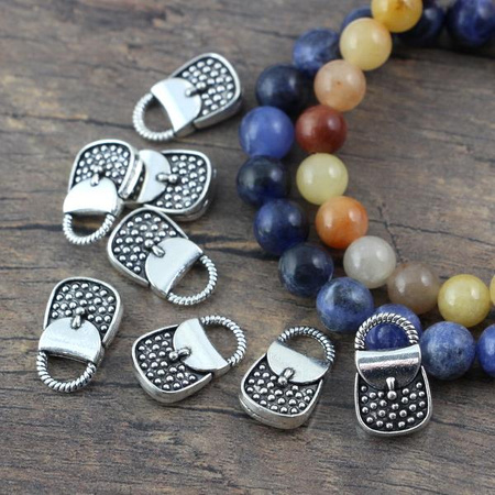 Zawieszka metalowa torebka srebrna 19x12mm