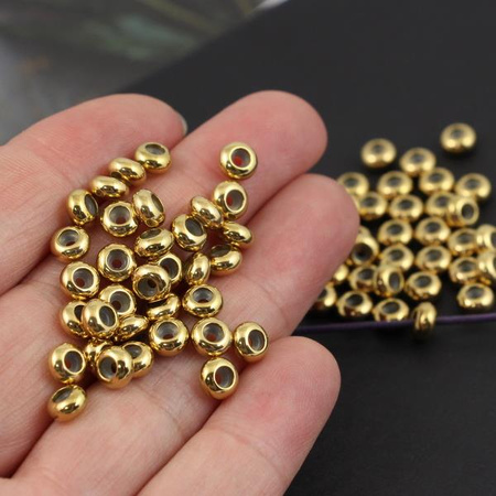 Stoper blokada z silikonem stal szlachetna pozłacana PVD 6x3mm/1,5