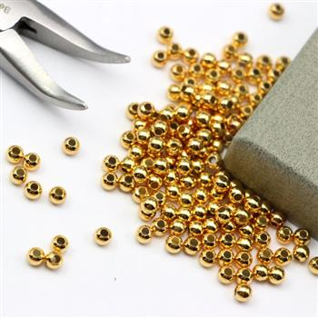 Kulka zaciskowa 2,5mm srebro pozłacane Ag925 [10szt]