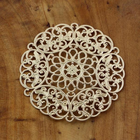 Rozeta filigranowa metalowa złota 67mm