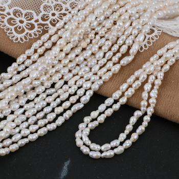 Perła słodkowodna oliwka 5x3mm [sznur 36cm]