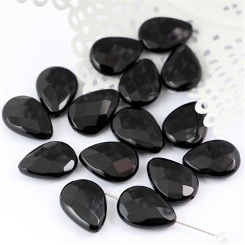 Onyks łezka fasetowana 18x13mm [wzdłuż]