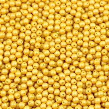 Round Beads Powdery - Yellow 4mm [50szt]