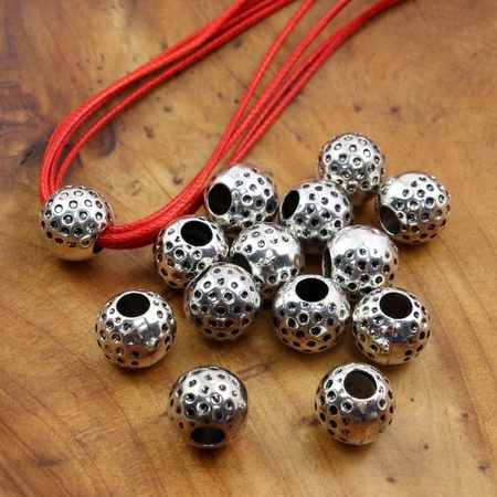 Metalizowany plastik kula w kropki 14mm