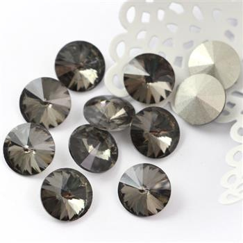 Kaboszon szklany moneta stożkowa faset black diamond 12mm