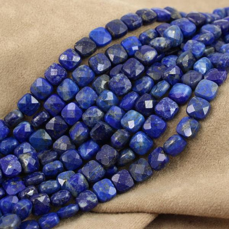 Lapis lazuli z pirytem kwadrat fasetowany 8mm