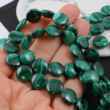 Malachit naturalny moneta gładka 12mm