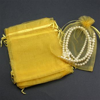 Woreczek z organzy miodowy 16x12cm