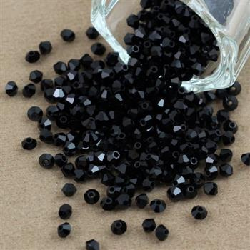 Preciosa Bicone Bead Rondelle Jet 3mm [20szt]