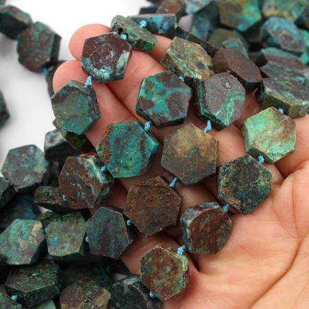 Chryzokola sześciokąt 15mm