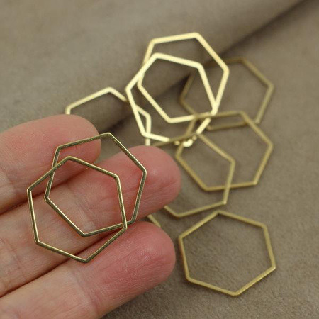 Geometrix baza łącznik sześciokąt stal szlachetna złota 23x20mm