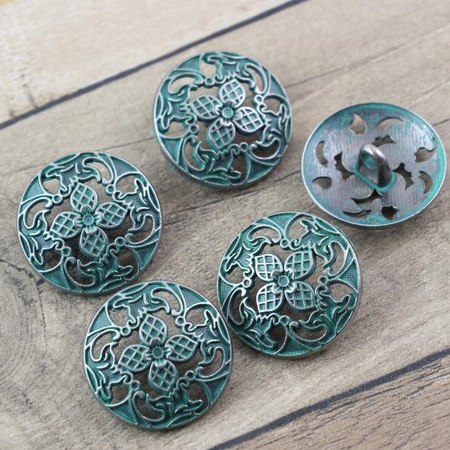 Metalowy guzik mosiądz patynowany 23mm