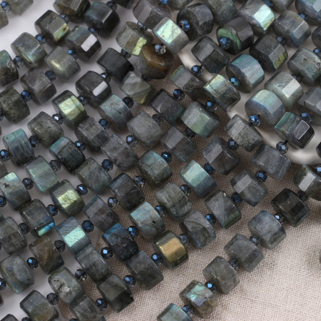 Labradoryt oponka fasetowana 12x8mm