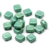 Square 6x6mm AlabasterTeal Luster [10szt]