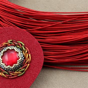 Bajorek do haftu twardy - czerwony 1mm [ 4g ]