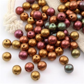 Round Beads Metallic Purple Iris Gold 6mm [20szt]