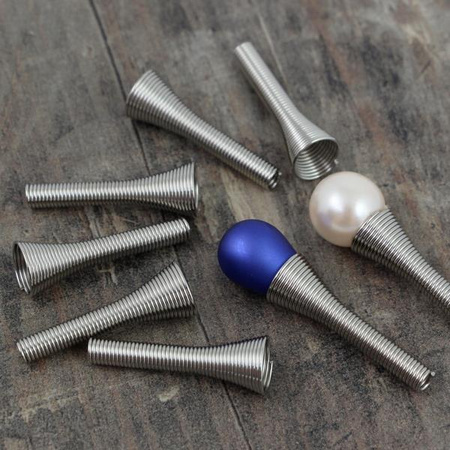 Kapturek sprężynkowy trąbka srebrna 30x9mm