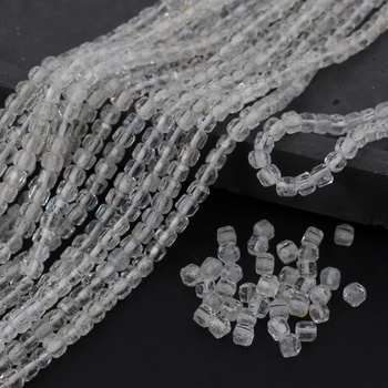 Topaz biały kostka fasetowana 4mm [10szt]