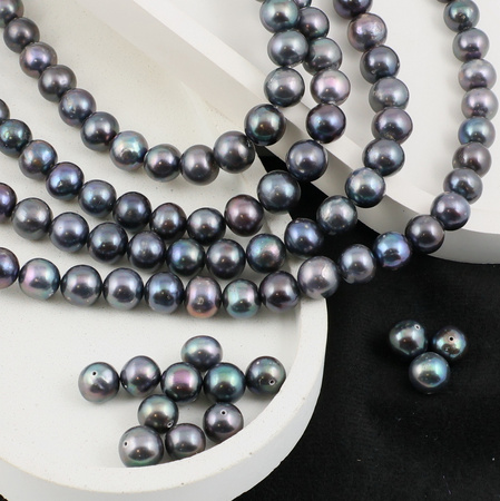 Perła słodkowodna fioletowo-zielona kula 9,5mm