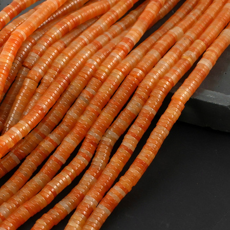 Agat karneolowy dysk 6x1,5mm [sznur 38cm]