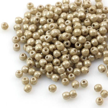 Round Beads Chalk White Latte Luster 3mm [50szt]