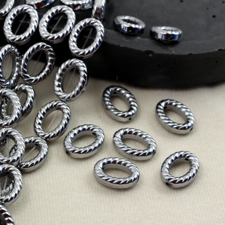 Hematyt srebrny owal 15x11mm