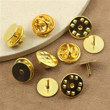 Baza przypinki / broszki z talerzykiem złota 10mm