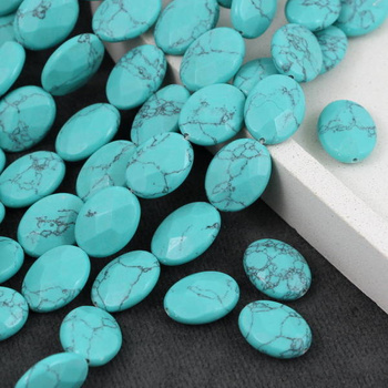 Howlit  turkusowy owal fasetowany 16x12mm