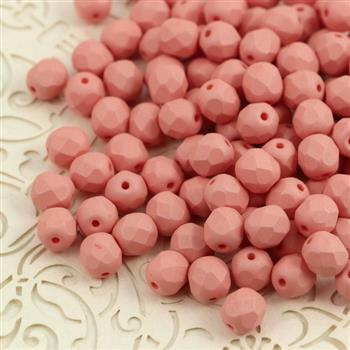 Fire Polish 6mm Alabaster Peach Silk Matted [20szt]