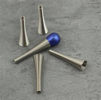 Kapturek sprężynkowy trąbka srebrna 30x9mm