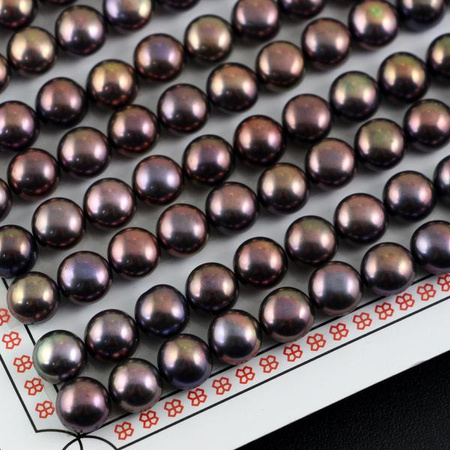 Perła brązowa do połowy wiercona 8-8,5mm [para]