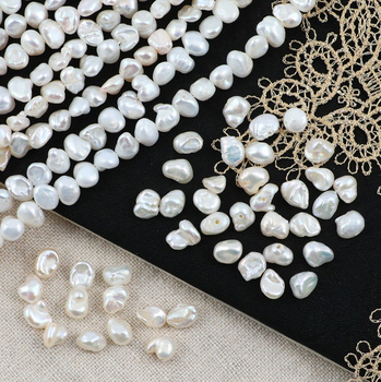 Perła słodkowodna keshi biała nieregularne płatki 5-6mm [10szt]