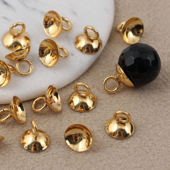 Kapturek miseczka krawatka stal szlachetna pozłacana 8mm