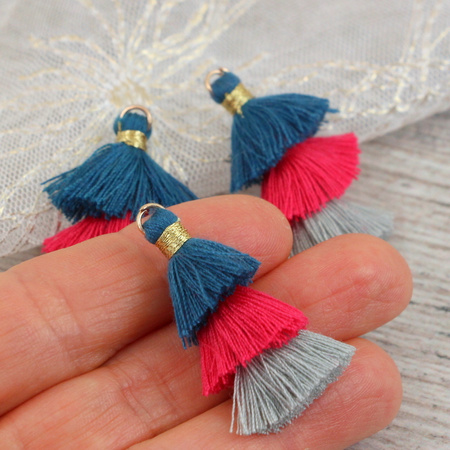 Chwost potrójny z ogniwem wielokolorowy mix 30x20mm