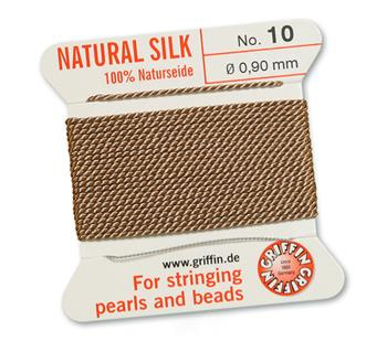 Griffin Nici jedwabne z igłą beige 0,90mm [2m]
