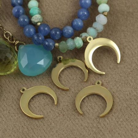 Zawieszka księżyc / lunula stal szlachetna pozłacana PVD 15x12mm