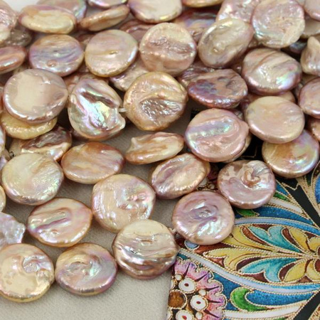 Perła słodkowodna baroque moneta 18mm