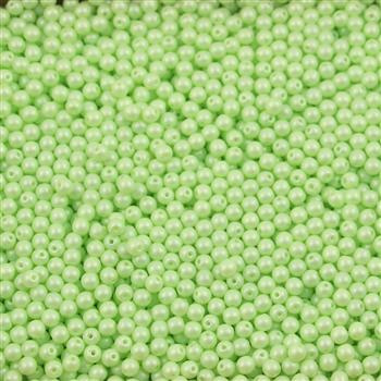 Round Beads Powdery - Pastel Lime 3mm [50szt]