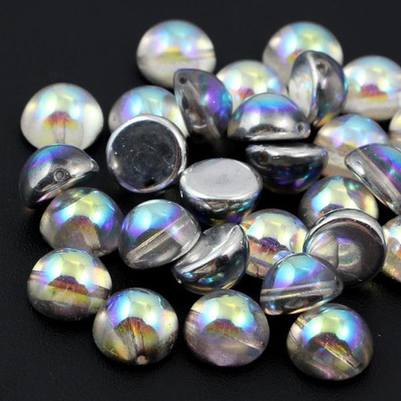 Dome Bead półkula 12x7mm Crystal Silver Rainbow
