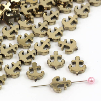 Hematyt złoty kotwica 13x10mm