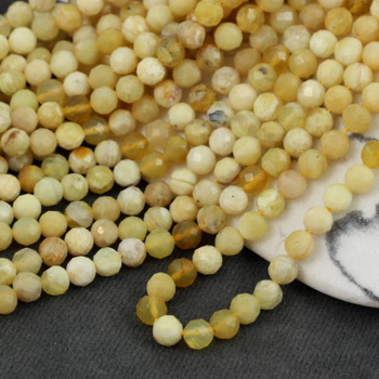 Opal żółty kula fasetowana 6mm [sznur 39cm]