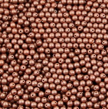 Round Beads Powdery - Brown 4mm [50szt]