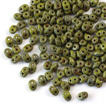 SuperDuo 2.5x5mm Opaque Olivine-Picasso [5g]