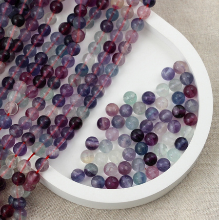 Fluoryt tęczowy kula gładka 6mm