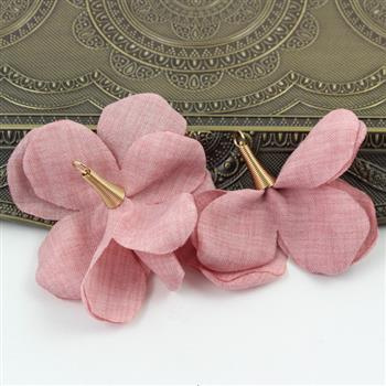 Ozdobny kwiatek w tulejce brudny róż 50mm