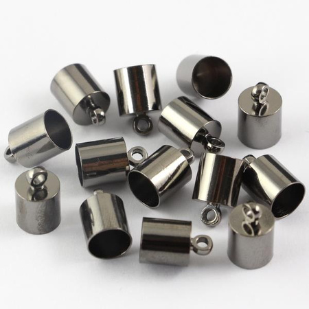 Tulejka do wklejania metalowa prosta czarna 6,5mm [6szt]